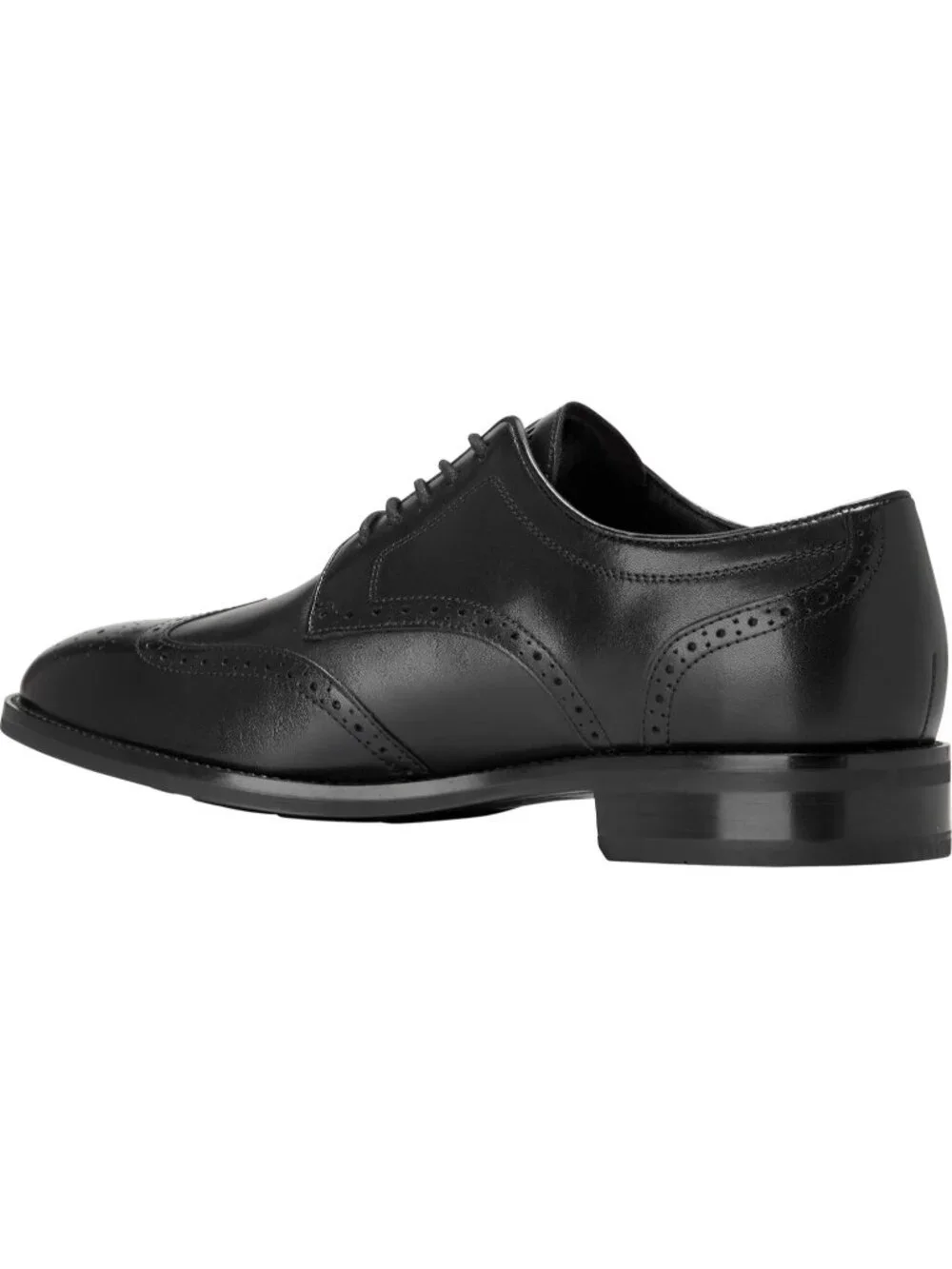 Men's Black Leather Lenox Hill Wingtip Low-top Formal Business Derby Oxford Shoe